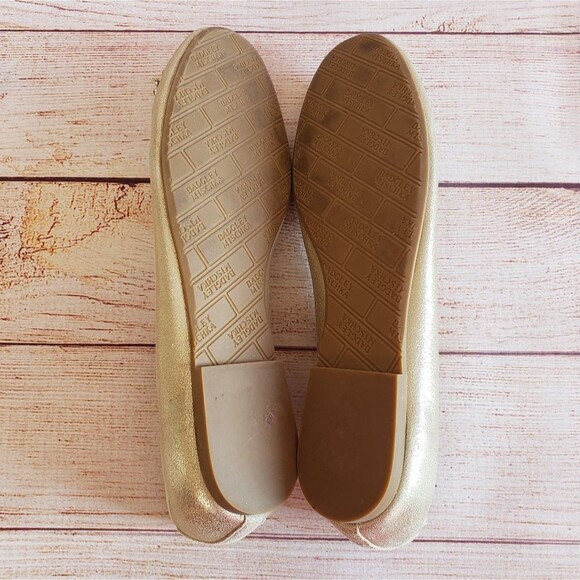 Badgley Mischka Metallic Leather Embellished Flats - Picture 9 of 11